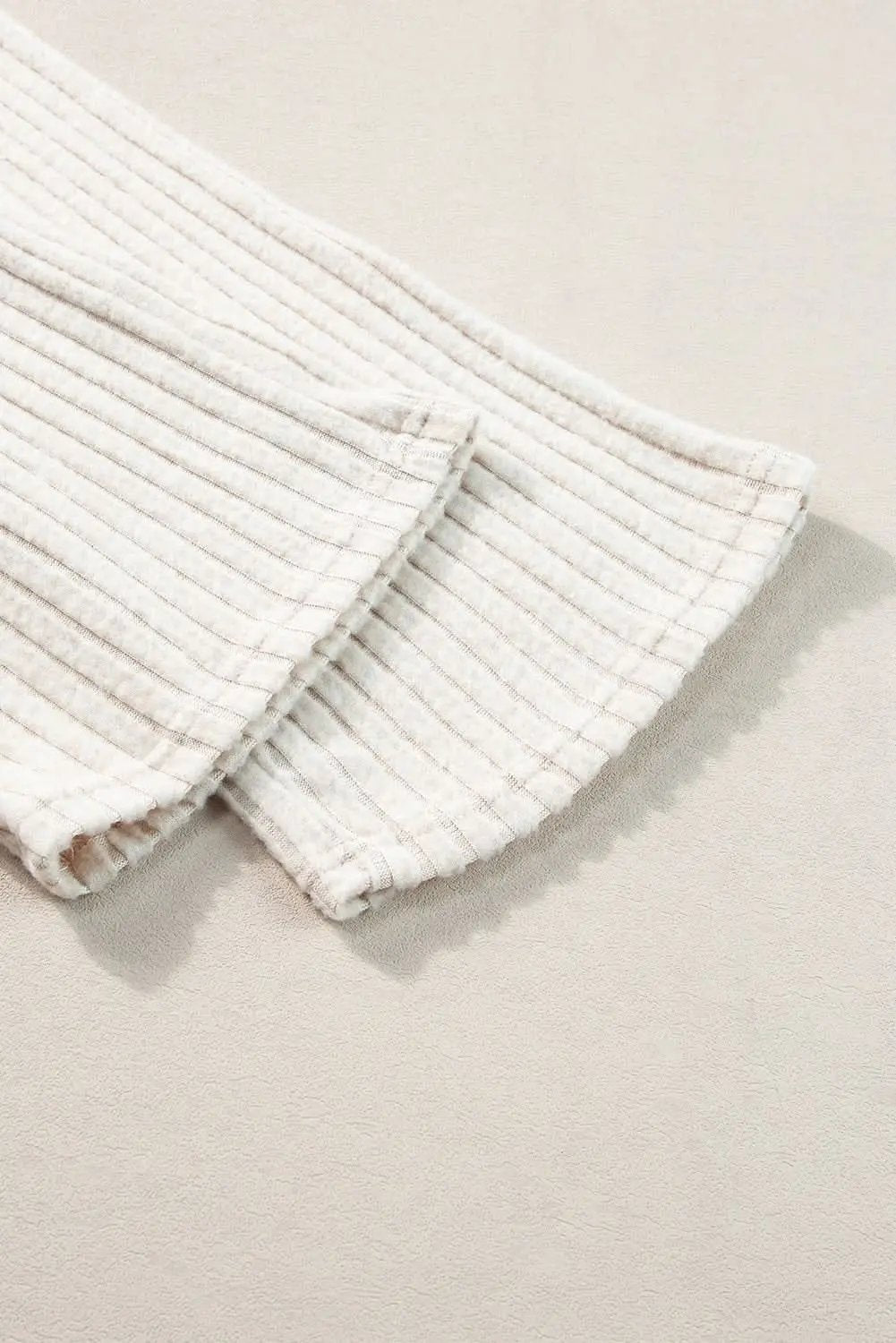 Chic khaki ribbed knit two-piece set - Love Salve